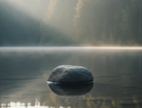 Still stone resting in calm water, symbolising emotional balance, inner calm, and stress and anger management counselling.
